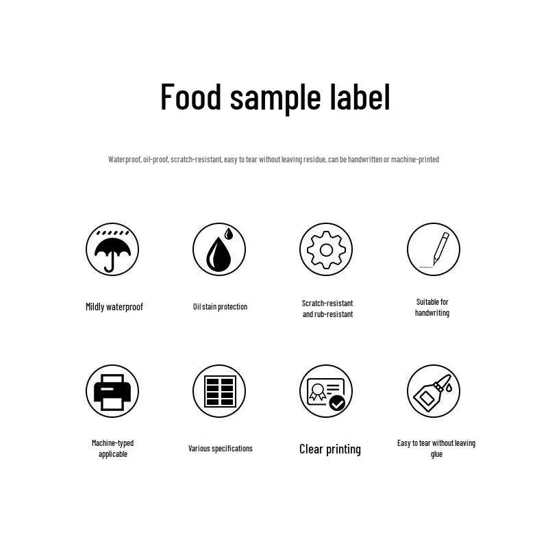 Food Sample Retention Label Stickers with Weight Field