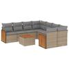 VidaXL Salon de Jardin avec Coussins 9 pcs, Canapés de Terrasse, Ensemble de Meubles de Patio, Mobilier d'Extérieur, Beige 3227508