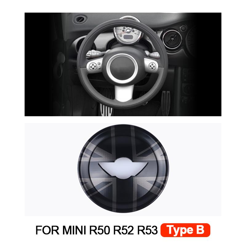 1PCS Car Steering Wheel Center Panel Car Sticker Night Jack For MINI Cooper R50 R52 R53 For Mini Cooper Interior Accessories
