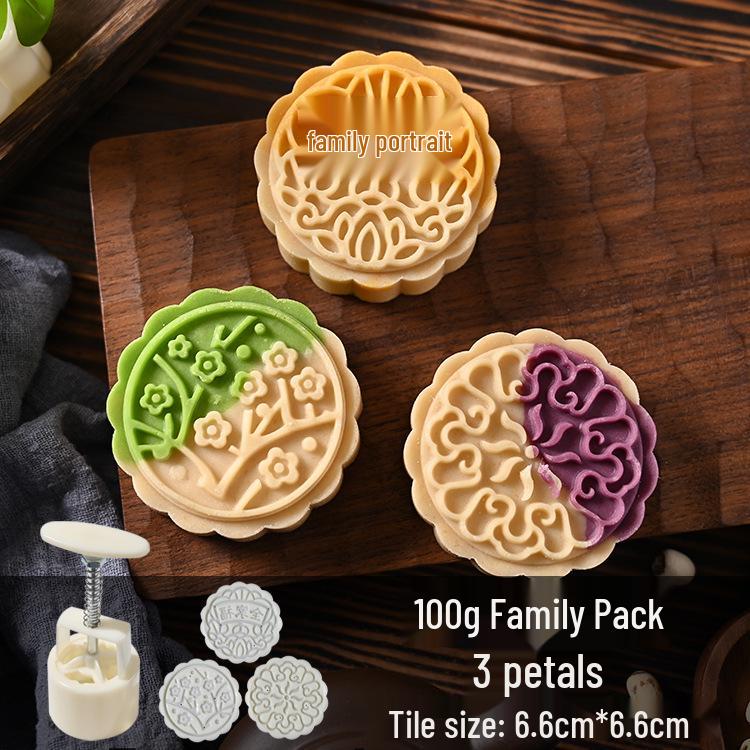 Mid-Autumn Mooncake Press - Flower Ice Skin Mold for Pastry & Mung Bean Cake
