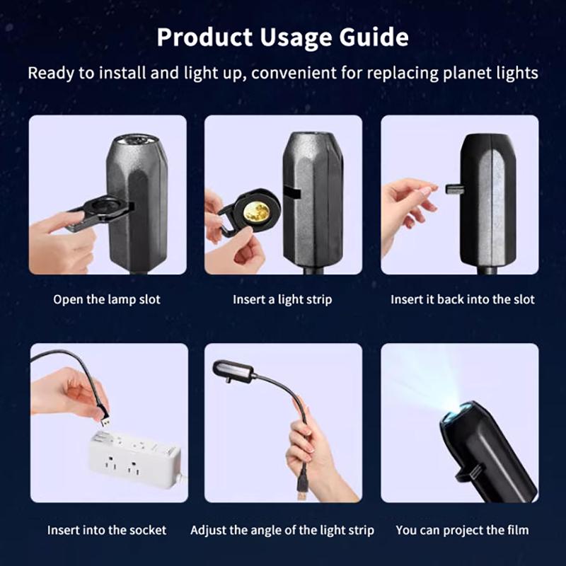 Usb Ceiling Moon Earth Projection Atmosphere Light Starry Sky Lamp Night Light Romantic Bedroom Decoration Galaxy Projector