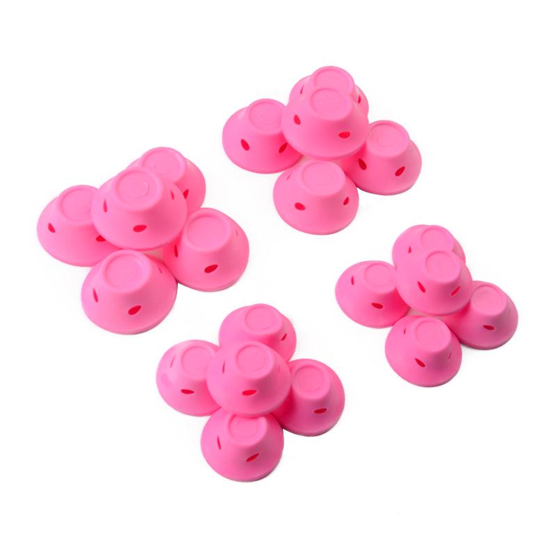 Mushroom Hair Curlers: Soft Silicone Bell-Style Rollers in Large & Small Sizes, PVC Packaging, In Stock