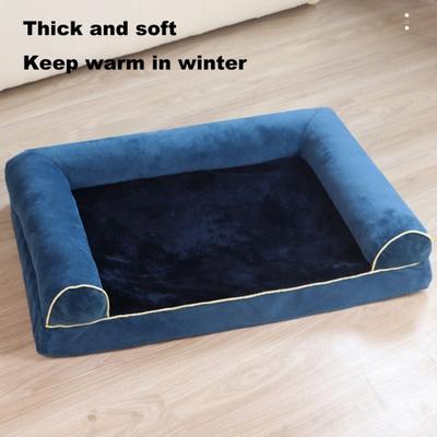 Yousheng Orthopädisches Hundebett, großes waschbares Hundesofabett, weiche Nackenrolle, Hundenest, Baumwollfüllung, warmes Haustier-Couch-Sofa für mittelgroße und große Hunde