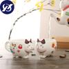 Cute Japanese Lucky Cat Porcelain Tea Set Creative Maneki Neko Ceramic Tea Cup Kettle with Strainer Office Teapot Water Mug