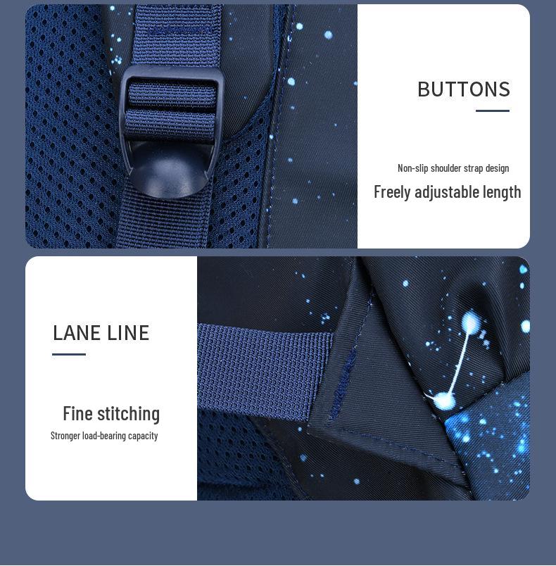 Starry Sky Elementary Backpack: Decompression, Spine Protection, Large Capacity for Boys Grades 1-3 & 5-6