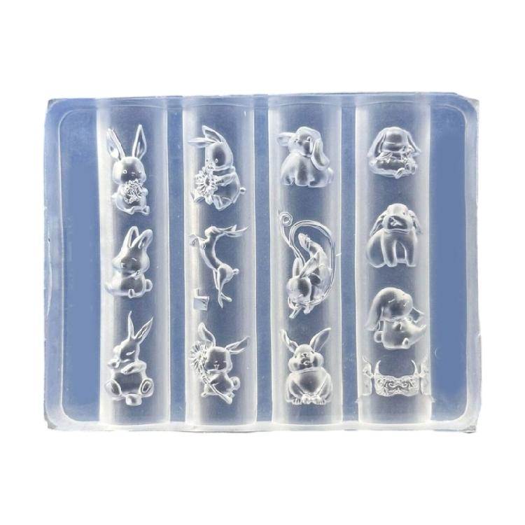 Molde de Silicone Macio de Coelho para Design de Unhas para Entusiastas de Artesanato Ferramenta Reutilizável Simplifica Criações de Manicures Intrincadas