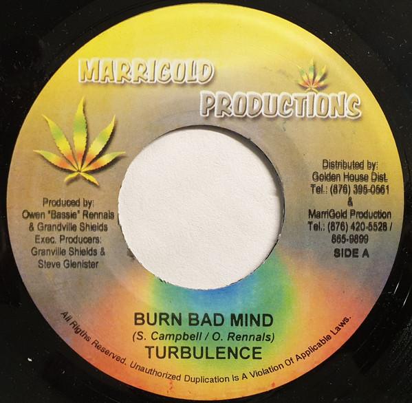 

7inch Record TURBULENCE Burn Bad Mind NONE Marrigold Produ Jamaica Reggae Ska Dub Used