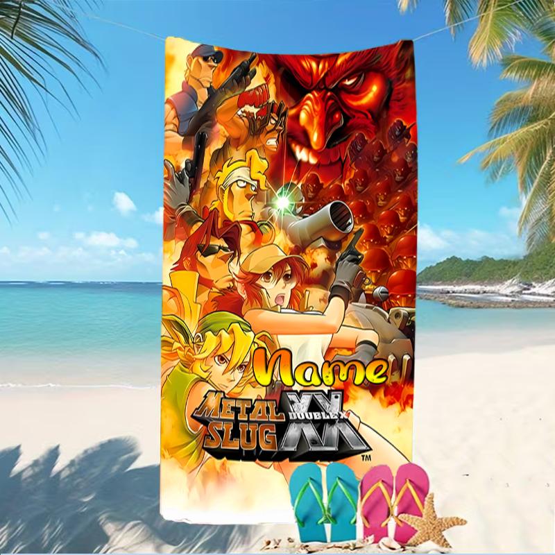 Customizable Personalized Beach Towels Metal Slug Themed designs.Suitable for the Beach, Yoga, Sports;ideal As Beach Accessories