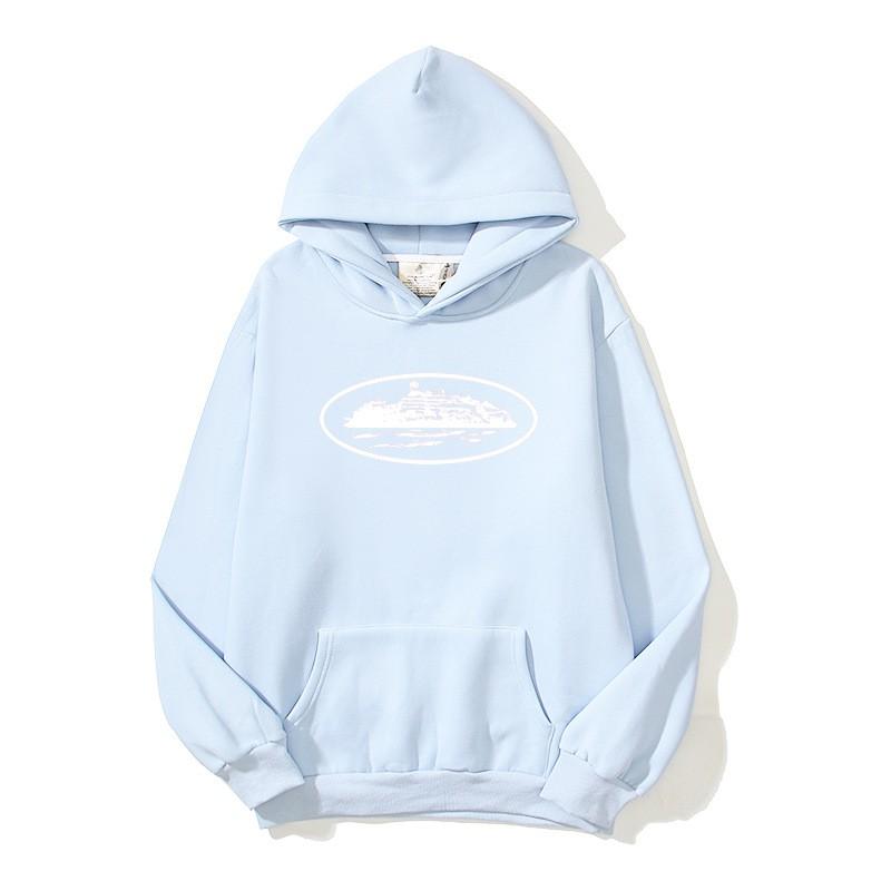 American Streetwear Devil Island Print Fleece Hoodie Loose Casual Sweatshirt Youth