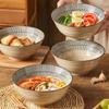 Under Glaze Color Japanese Style Noodles Bowls Striped Pattern Rice Bowl Household Salad Bowl Home