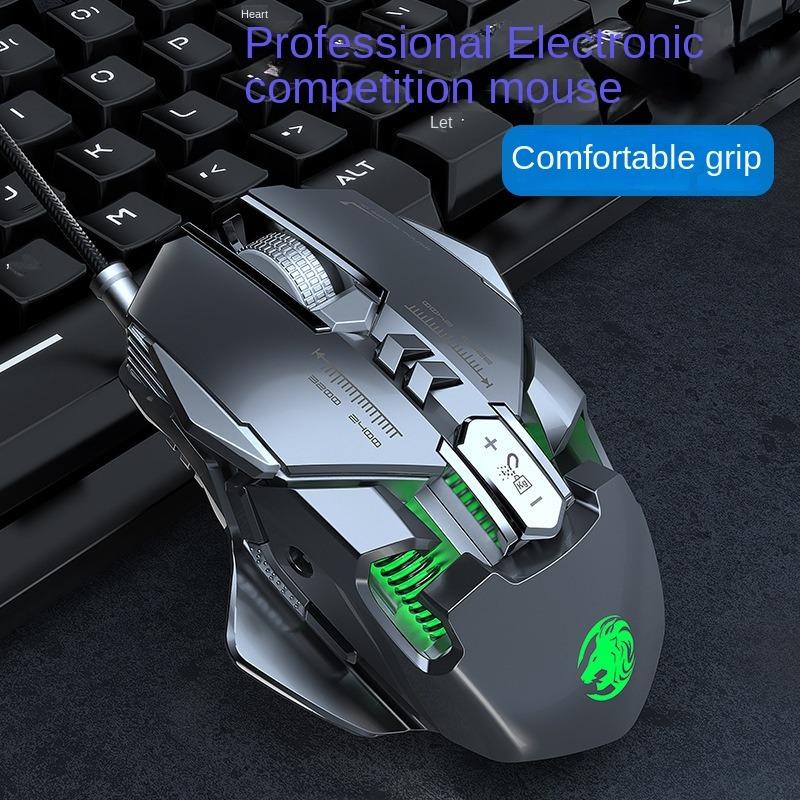 Mysz mechaniczna do gier J600 6400DPI 9-klawiszowa programowalna mysz przewodowa lekka fajna automatyczna broń do gier komputerowych PUBG