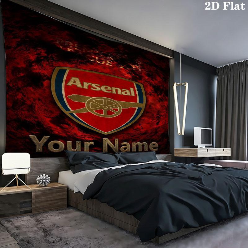 Arsenal F Custom Name Wall Tapestry Aesthetic Wall Hanging Printed Fabric Blanket Decorative Tapestries for Bedroom Living Room Home Decor