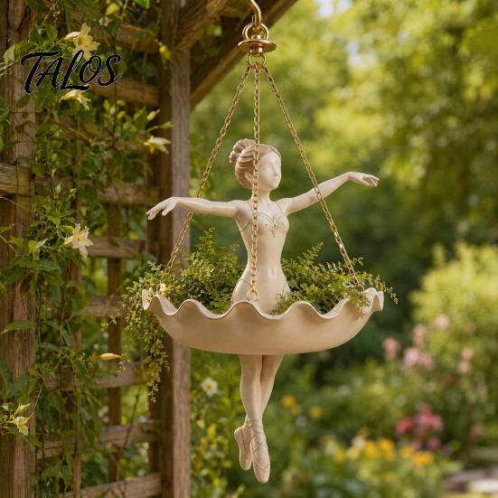 Balcony Plant Decor Ballet Dancer Hanging Planter, Decorative Flower Pot for Indoor Outdoor Garden, Cute Space-saving Hanger Planter Succulents Spider