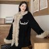 Women's Retro Patchwork Lamb Wool Denim Jacket, Winter Warm Loose Fit.