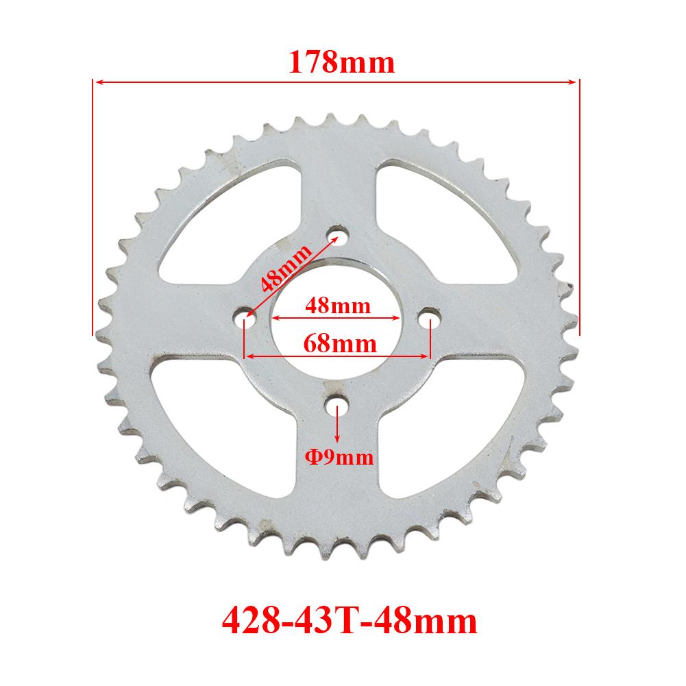 428 Chains 37T/40T/41T/43T/48T 37MM-76MM Motorcycle Chain Sprockets Rear Back Sprocket Cog For 110cc 125cc 140cc Dirt Pit Bike