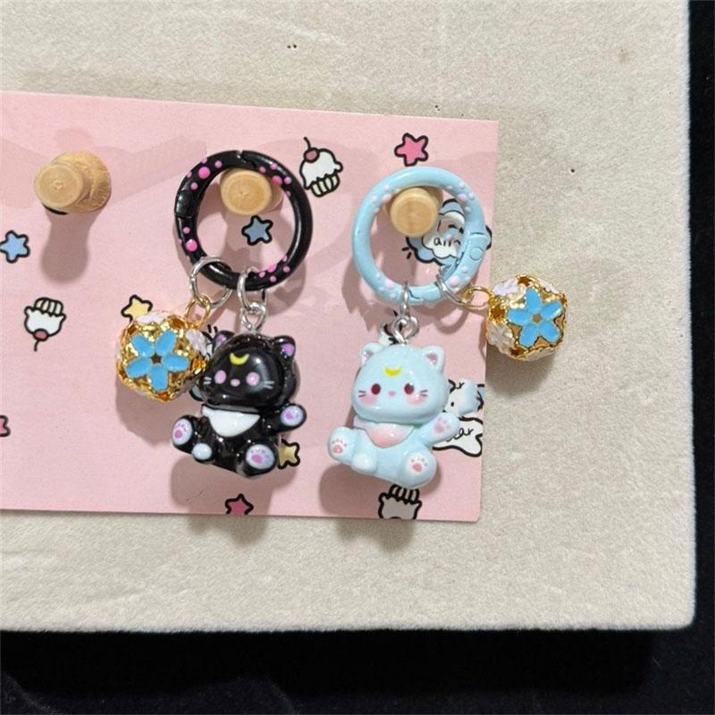 1/3 Adet Sevimli Karikatür Küçük Zil Kedi Yavrusu Anahtarlıklar Reçine Anahtarlık Çanta Süsü Anahtar Zinciri Seçenekli 6 Renk Kadınlar İçin Takı Hediyeleri