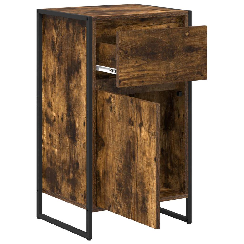 Sideboard Smoked Acacia 43 X 36 X 75.5 Cm Engineered Wood