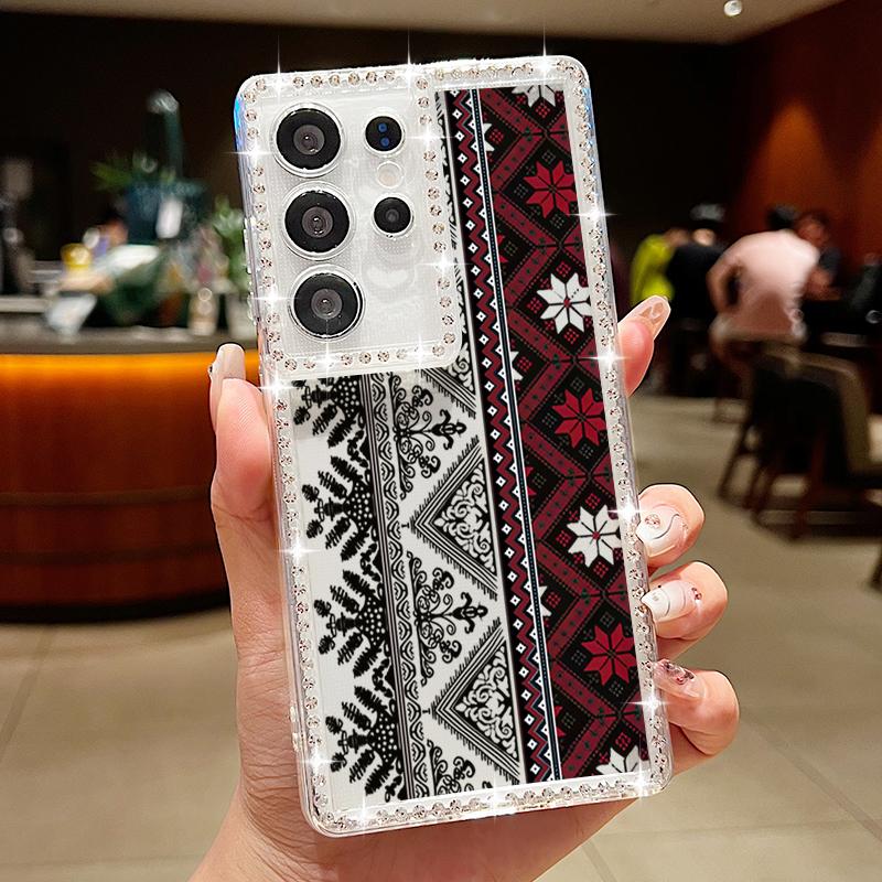 

Винтажный чехол с принтом тотема для Samsung Galaxy A56 A55 A54 A36 A15 A16 A26 5G S25 Edge S24 S22 Ultra S23 FE Бриллиантовый ТПУ чехол для телефона Galaxy S23 FE