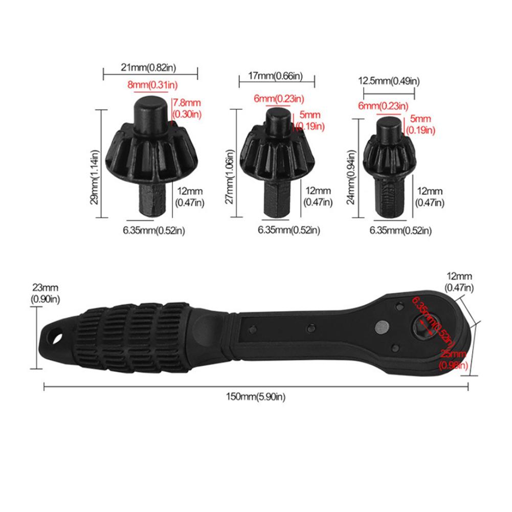 Drill Chuck Wrench 3 Gears Interchangeable Drill Chuck Key Wrench Ratchet Spanner For Drill Press Clamping Hand Tools