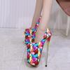 Sexy 22cm Extreme High Heels Shoes Woman Fashion Print Platform Pumps Heeled Shoes Lady Large Size Stripper Fetish Shoes Ladies