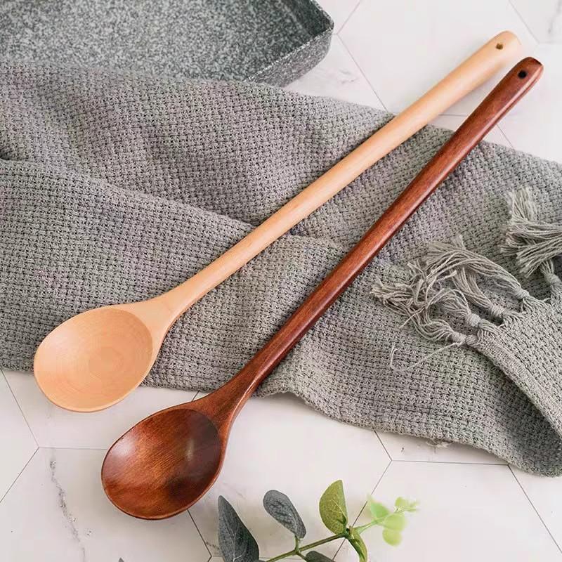 Solid Wood Long Handle Baby Food & Cooking Spoon