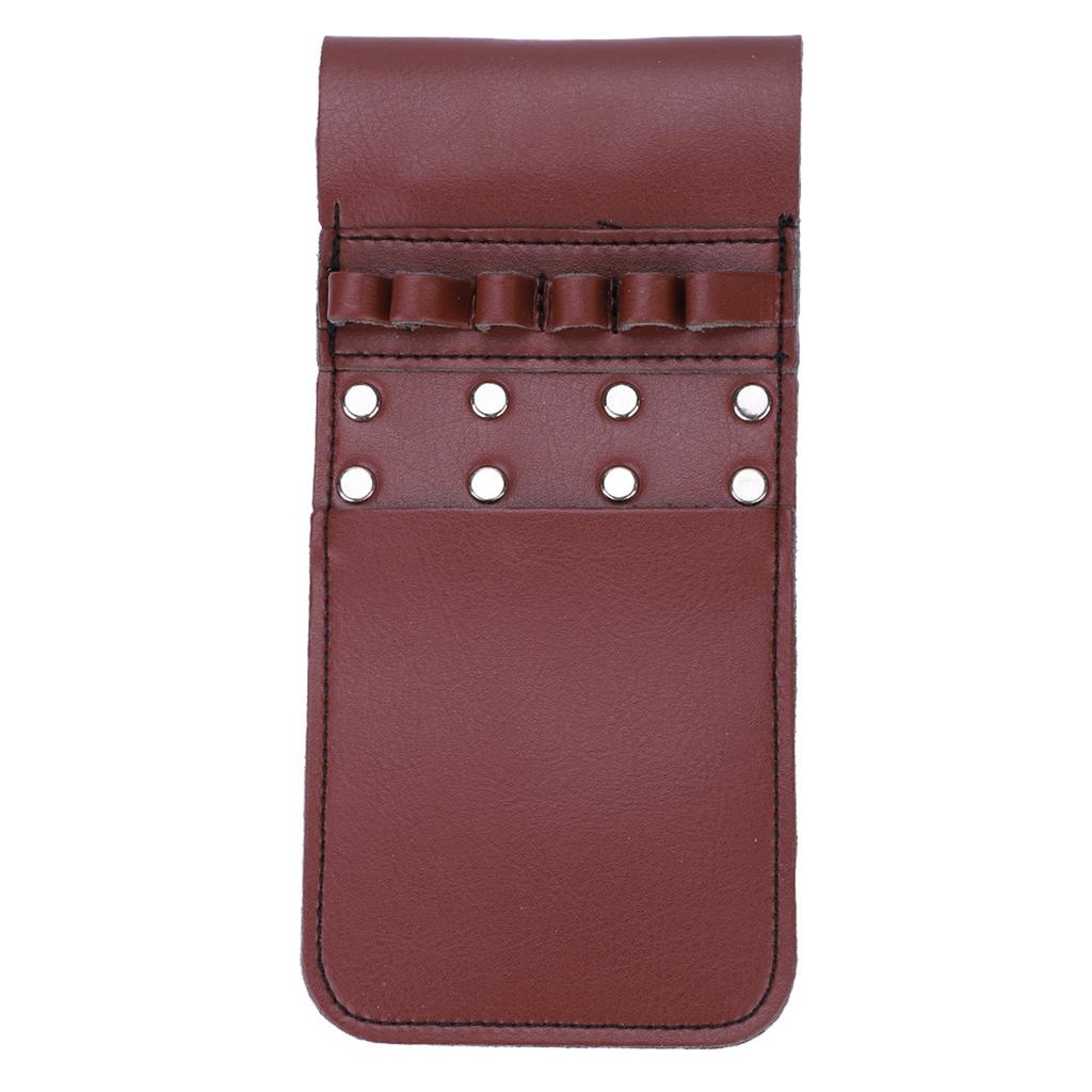 Portable Quiver PU Leather 6pcs Waist Holder Bag Bow Archery Equiptment(Black)