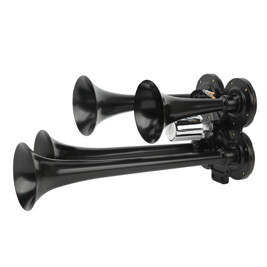 4 Trumpets Air Compressor Horn 150DB 12V Super Loud Universal Fit for Cars Trucks Boats Trains