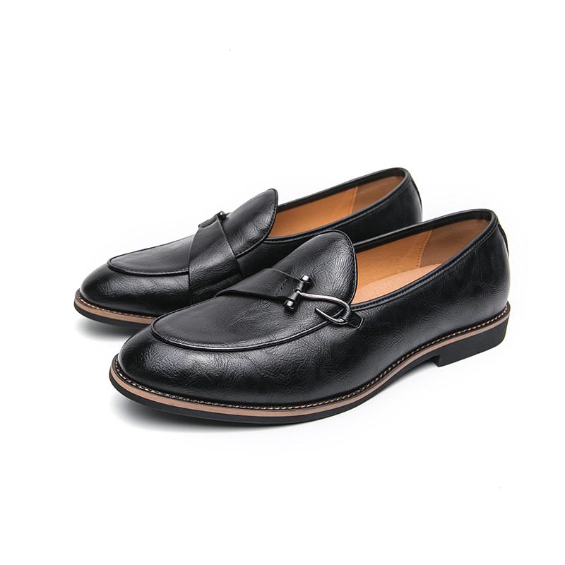 Fashion Spring New Fashion Flat Loafers Leather Mens Casual Shoes Handmade Business Formal Shoes Slip on Driving Shoes for Men Moccasin