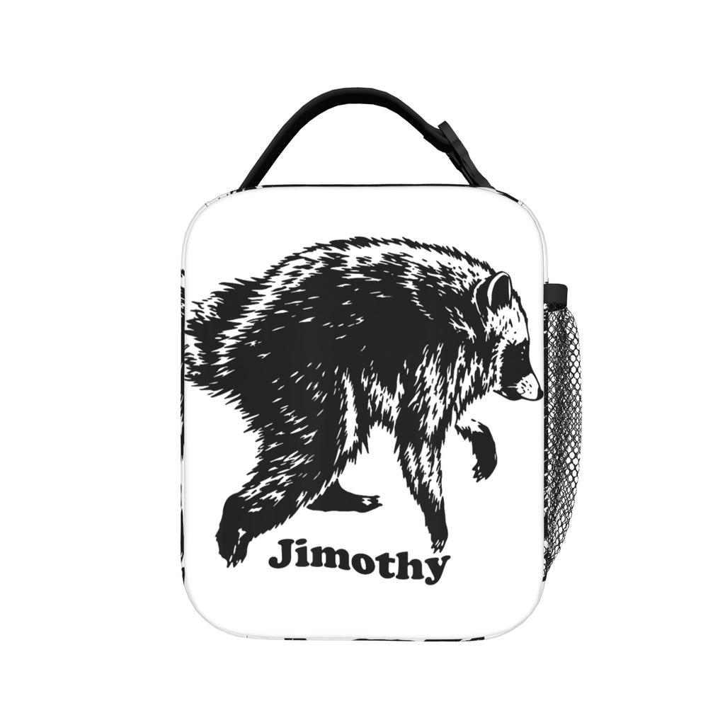 Jimothy Viral Raccoon Shirt Trash Panda Wildlife Insulated Lunch Bag Cooler Bag Meal Container Tote Lunch Box Food Storage Bags