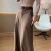 Women's High-Waisted Wide-Leg Floor-Length Pants - Spring/Autumn 2026 Slimming Drape Design