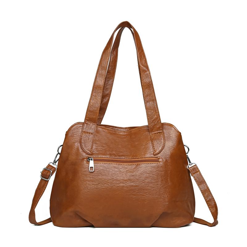 Dámská velkokapacitní taška přes rameno z měkké kůže, taška přes rameno, taška pro matky