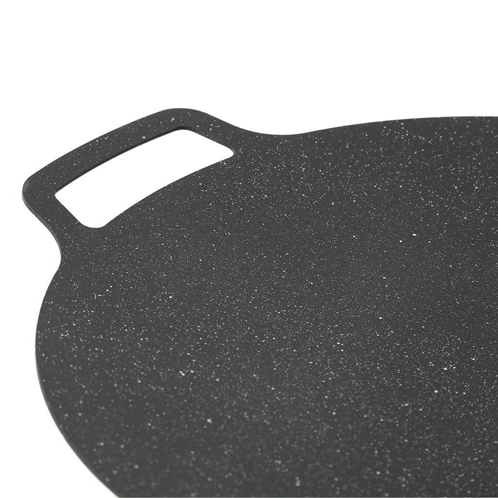 Grill Plate Stick Proof Round Prevent Greasy Portable Barbecue Frying Plate with Dual Handle for Camping Picnic