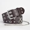 Wind Personality Trend Punk Wind Double Exhaust Eye Belt Star Unisex Pu Leather Pants Belt