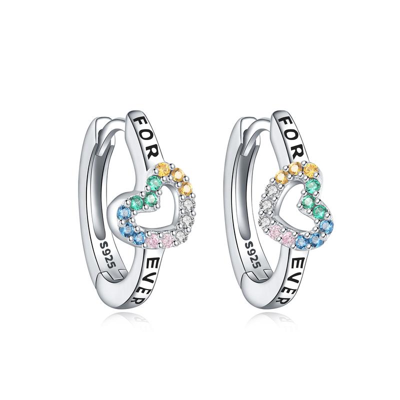 Barbie earrings [Original design] Colorful love heart, temperament and high-end sense, original debut, ins style love confession ZJYES-YS-135 серебряный