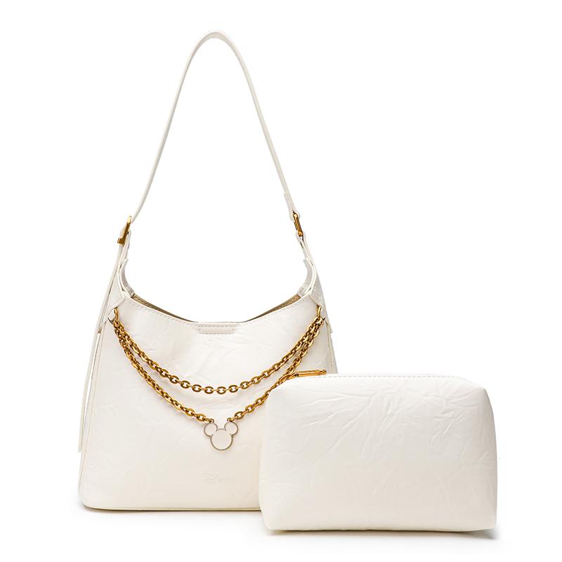 New Disney Mickey Series PU Combo Bag, Tote Bag, Shoulder Bag Regular Women's White BMK-71438W