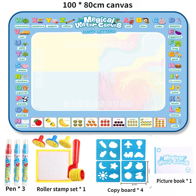 Magical Water Canvas Children's Learning Blanket Water Writing Cloth Repeated Graffiti Water Painting Blanket Large Watercolor Graffiti Pad