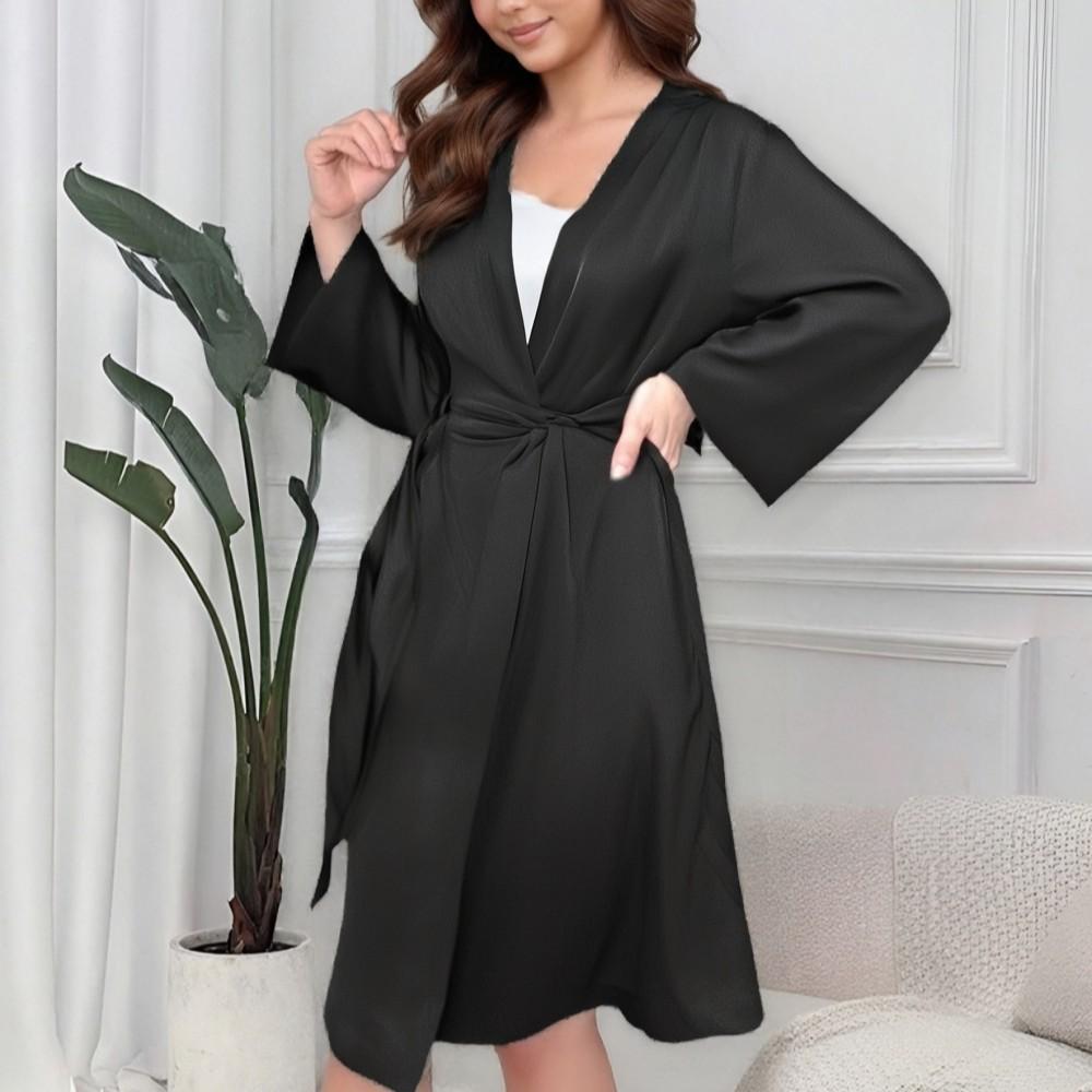 Neue sexy Damen-Herbst-Pyjamas, dünnes Eisseiden-Trägernachthemd, Spitze, Spitzen-Bademantel, Damen-Loungewear, Fünfteiliges Set