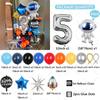 64pcs Astronaut Rocket Balloon Silver Number Birthday Balloon Set Space Theme Party Decoration Children's Party Supplies