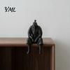 Unique Resin Sculptures for Table 3D Printed Contemplative Warrior Figurine, Seated Edge Sitting Statue, Zen Style Room Decorations Desktop