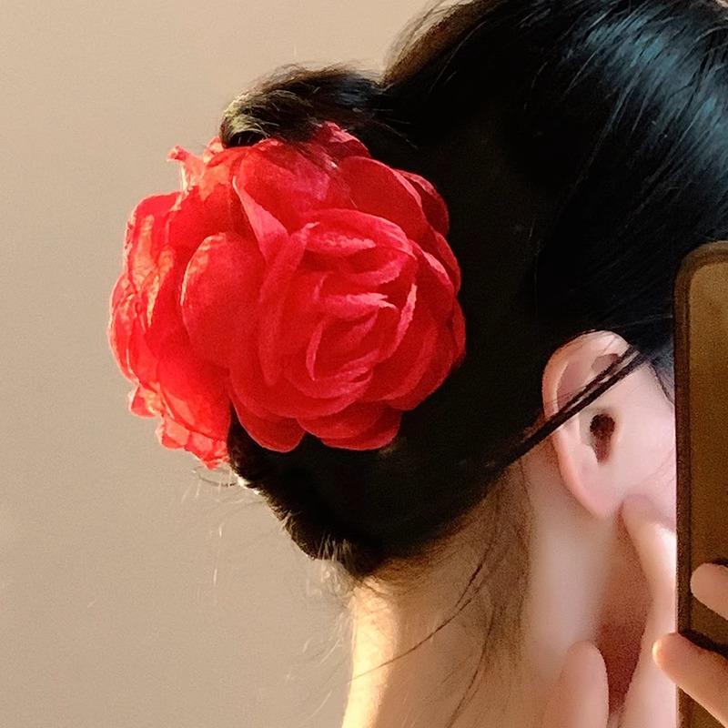 Rose Flower Grappling Clips for Women's Laid-back Updo Hairshark Clip Hair Clips and Bun Hair Clips