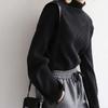 Autumn and winter Korean version of the new simple bottoming shirt semi-turtleneck sweater women's loose and versatile long-sleeved knitted sweater