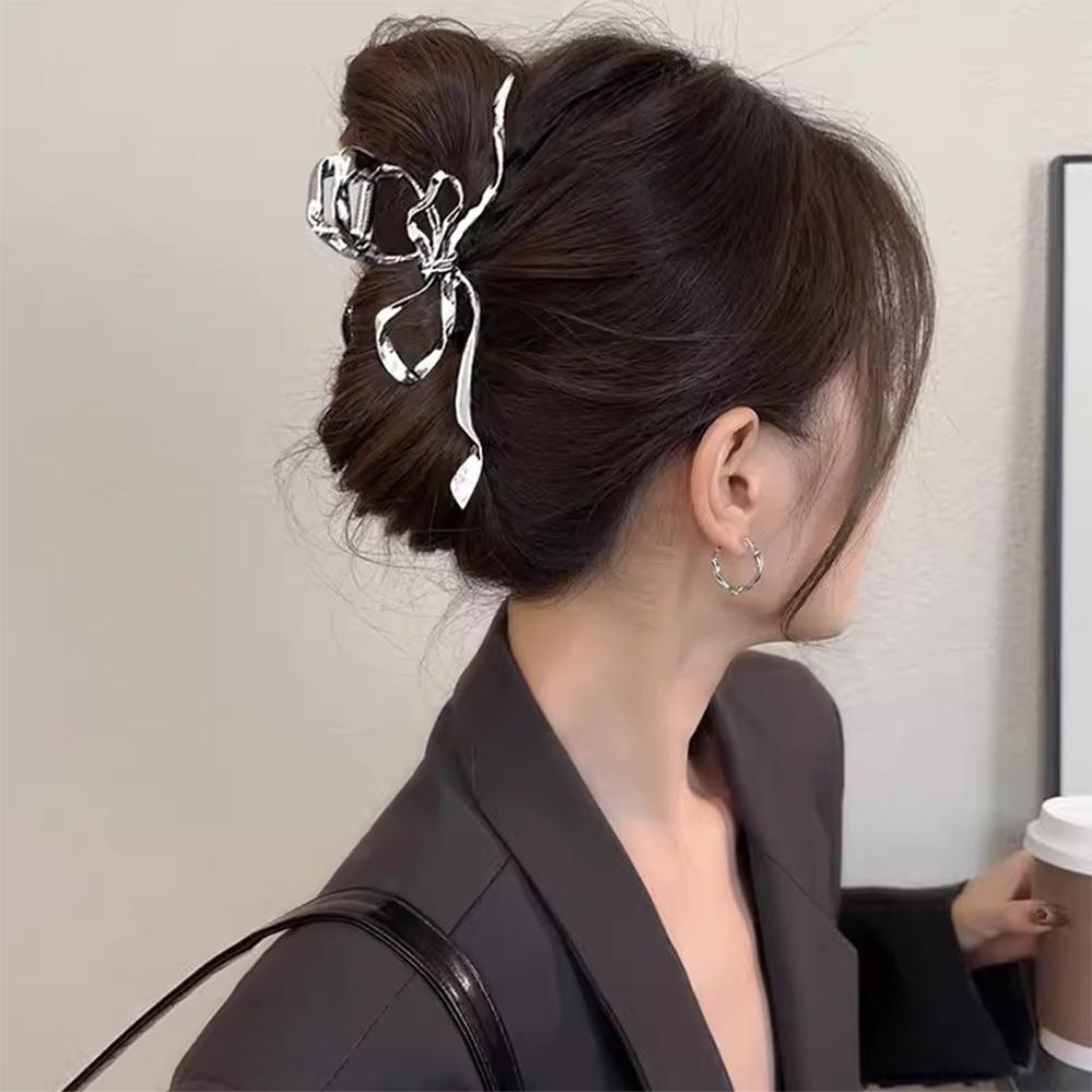 New Women Elegant Geometric Bow Hair Claws Vintage Simple Hair Clip Grab Large Metal Hairpins Barrettes Fashion Hair Accessories