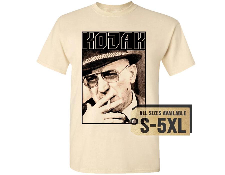 

KOJAK TV Series 1973 V9 T SHIRT Tee Natural cotton White Retro Sizes S to 5XL 4XL