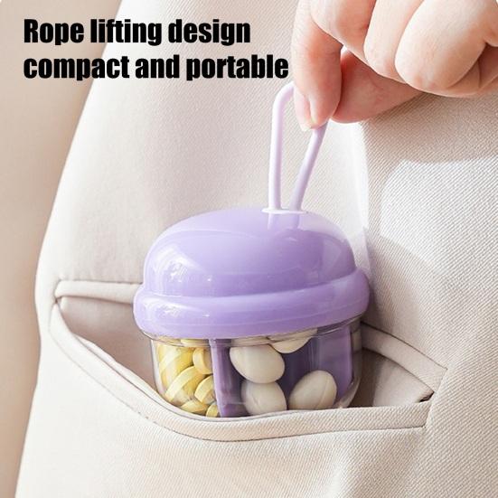 Mini Pill Storage Box with 4 Compartments Clear Visible Portable Travel Pill Case Medication
