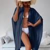 Women's Cotton Shirt Style Loose Beach Cardigan Holiday Sunscreen Bikini Cover Up Swimsuit Outer Cardigan