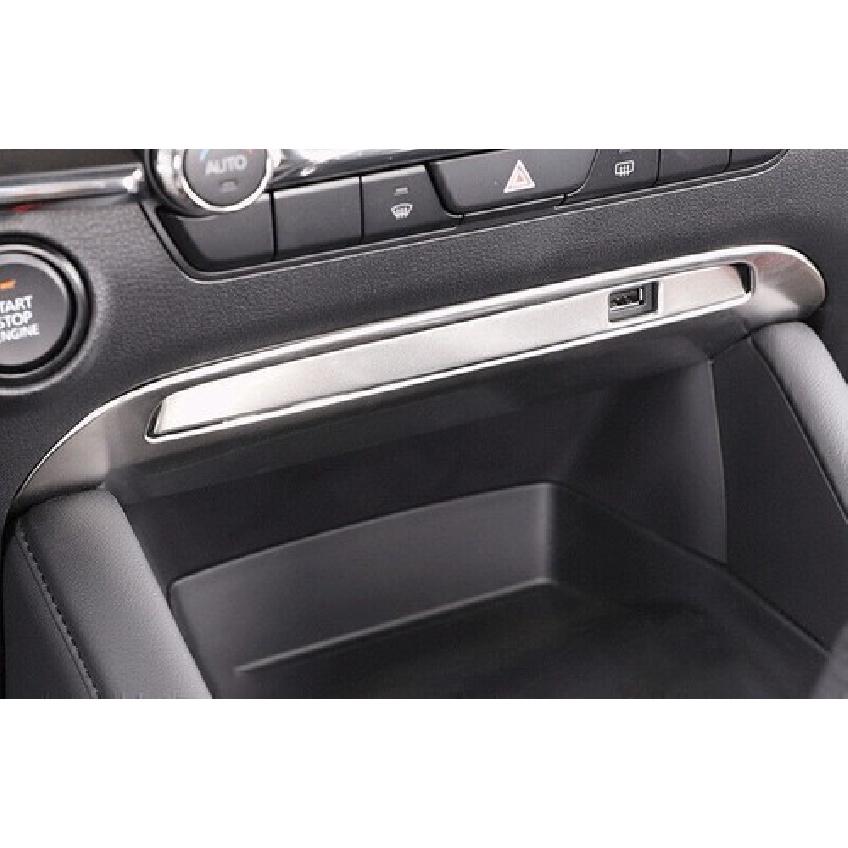 For Mazda 3 Axela 2019-2024 Silver Steel Center Console USB Socket Panel Trim