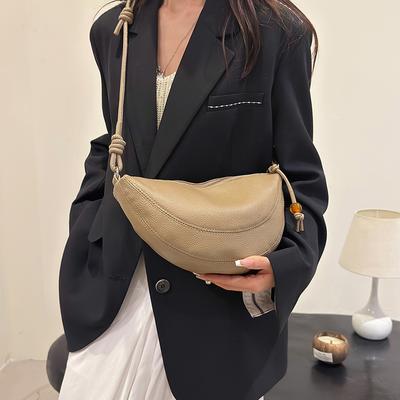 Vysoce kvalitní dámské crossbody kabelky z hovězí kůže, tašky přes rameno, sac fashion, luxusní kabelka croissant z pravé kůže