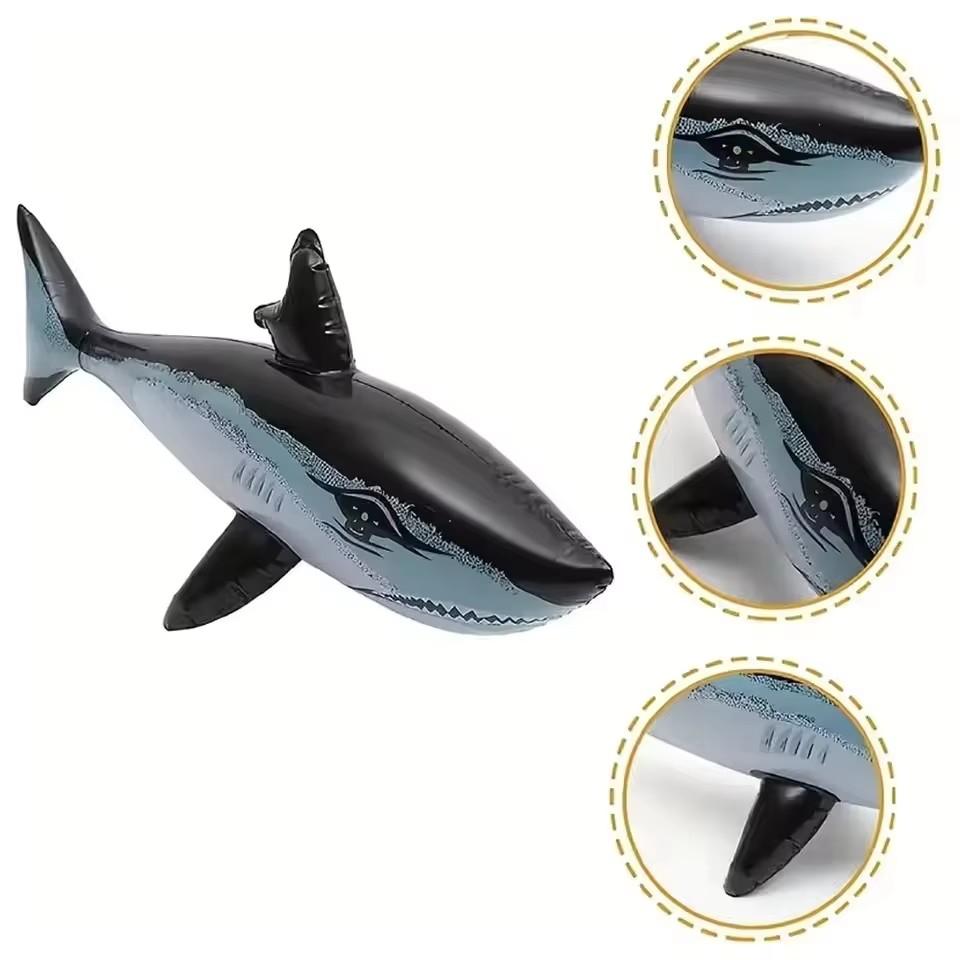 1PCS Inflatable Shark Float Toy Kids Adults Inflatable Water Swimming Pool Simulation Whale Fish Animals Toys Pool Gift  Fun Toy