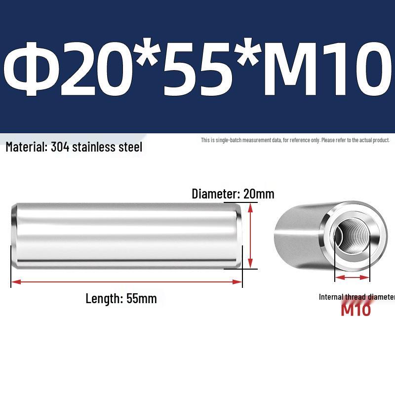Pin Cilindric din Oțel Inoxidabil 304 cu Filet Interior M4/M6/M8 și Orificiu - Coloană de Suport și Ghidare