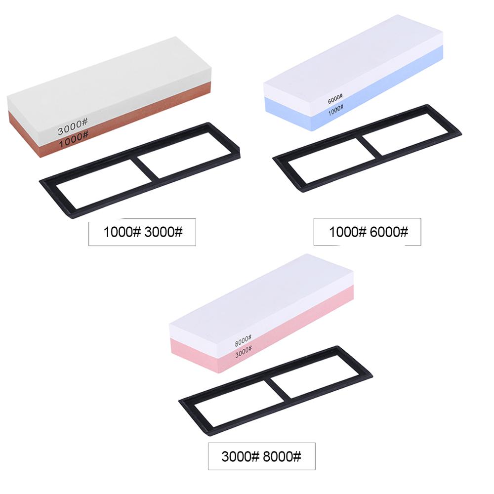 

1000 6000 Grit Sharpening Stone Double sided Grindstone for Outdoor Kitchen Cutter Sharpener Whetstone 1000&6000